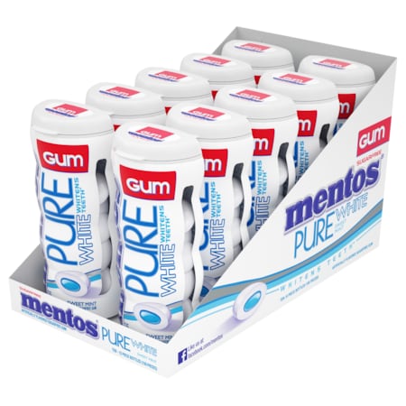 Mentos Mentos Sugar Free Pure White Sweet Mint Gum 15 Pieces, PK120 1508215